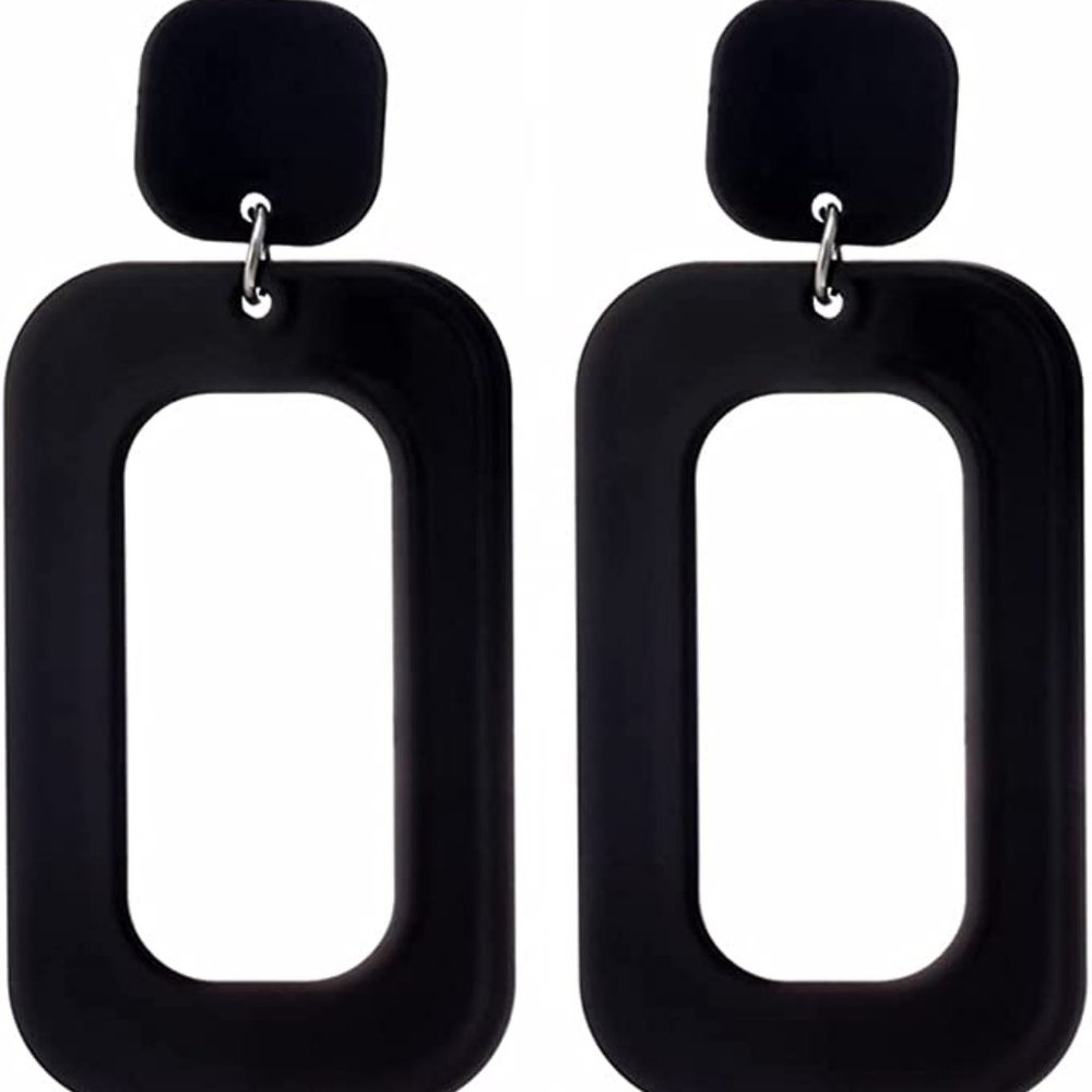 Black Retro Acrylic Earrings